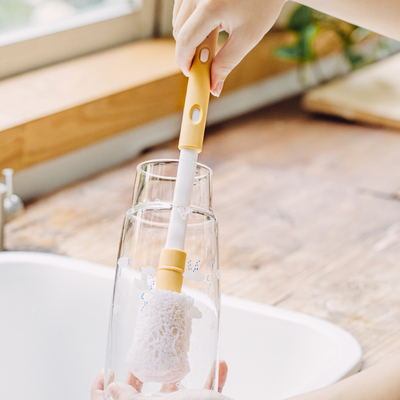 树可杯刷水杯清洗刷子家用长柄替换头木浆海绵刷多功能婴儿奶瓶刷