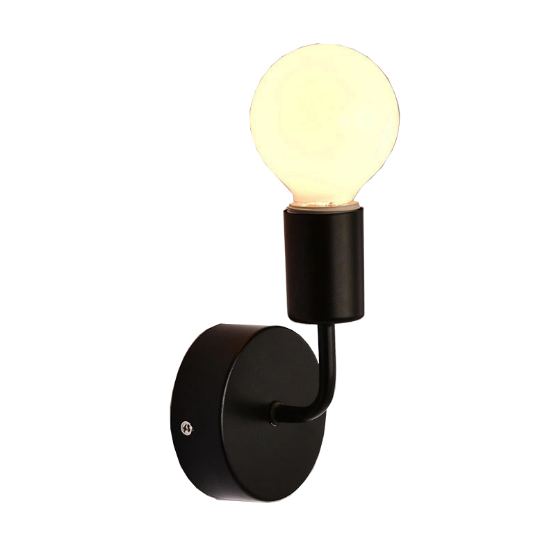 简约创意主卧休闲吧咖啡奶茶店餐楼铁艺弯管单头LED小壁灯具包邮