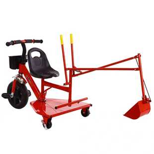 三轮老挖车挖掘机儿童老挖机可骑可坐大号脚蹬三轮车挖土机沟机