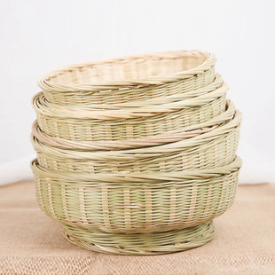 馒头筐家用放馍篮厨房竹编馍馍筐水果蔬菜筐子放饼囊包子用的篮子