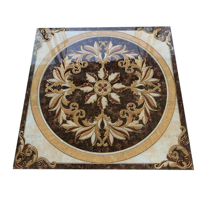 入户玄关拼花瓷砖800x800 欧式拼花地砖圆形地毯花拼图造型抛晶砖