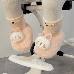 12个月不掉跟加绒棉鞋 秋冬新生婴儿0 袜6 卡通加厚鞋 1岁学步鞋