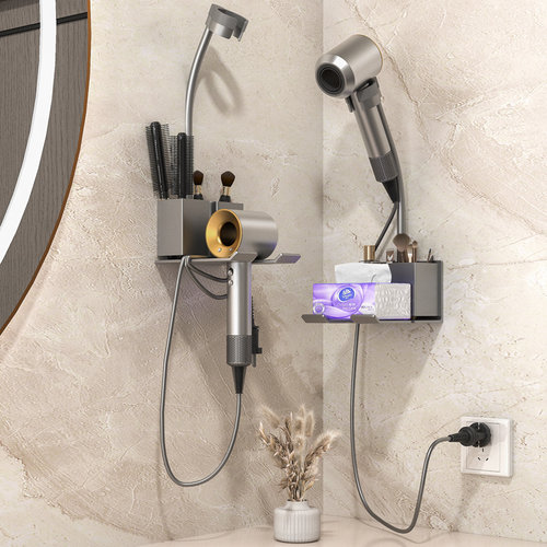 免打孔吹风机置物架懒人支架免手持卫生间浴室风筒壁挂电吹风挂架