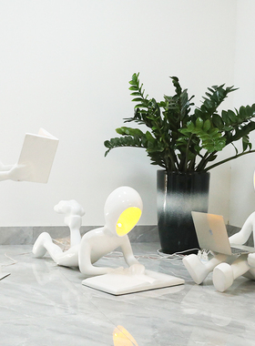 玻璃钢抽象读书人物雕塑户外学校草坪阅读者镂空发光人物摆件装饰