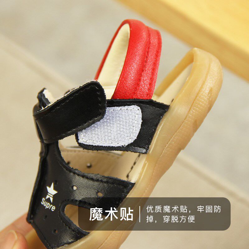 宝宝凉鞋男1-2岁婴儿鞋子软底学步鞋夏季防滑透气不掉包头幼童鞋0