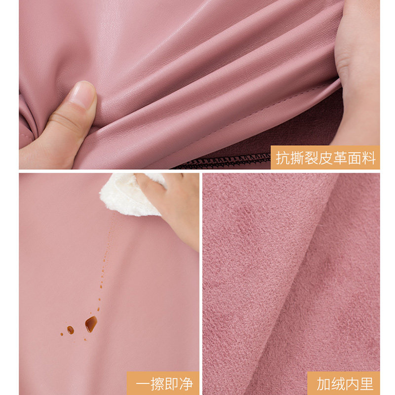 防水防油PU皮革罩衣大人女时尚工作服厨房家用厚围裙长袖男士冬季