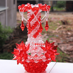 DIY珠子手工串珠吊坠花瓶材料包 编织工艺品 家居客厅装饰品摆件