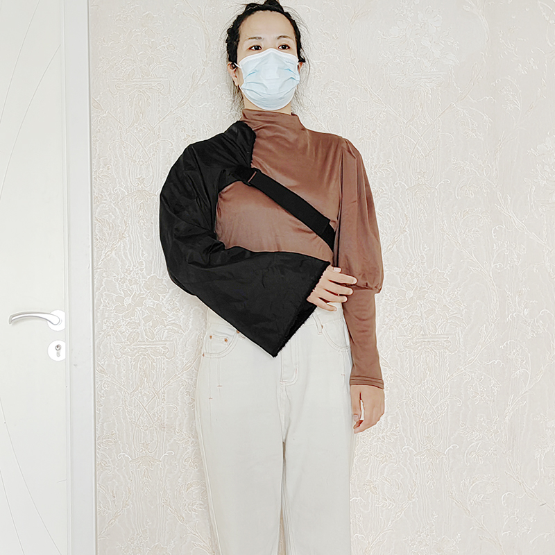 护手臂保暖套骨折伤后御寒手肘套加长护肩加厚加绒棉袖套胳膊防寒