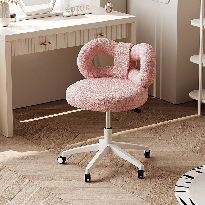 可移动化妆凳女生卧室轻奢高级感梳妆凳靠背椅升降旋转梳妆台椅子