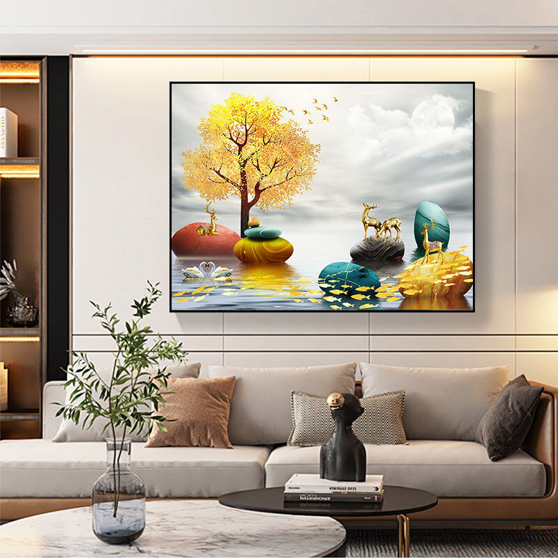 电表箱装饰画免打孔简约遮挡箱客厅开关电表盒配电箱电闸暖居挂钟