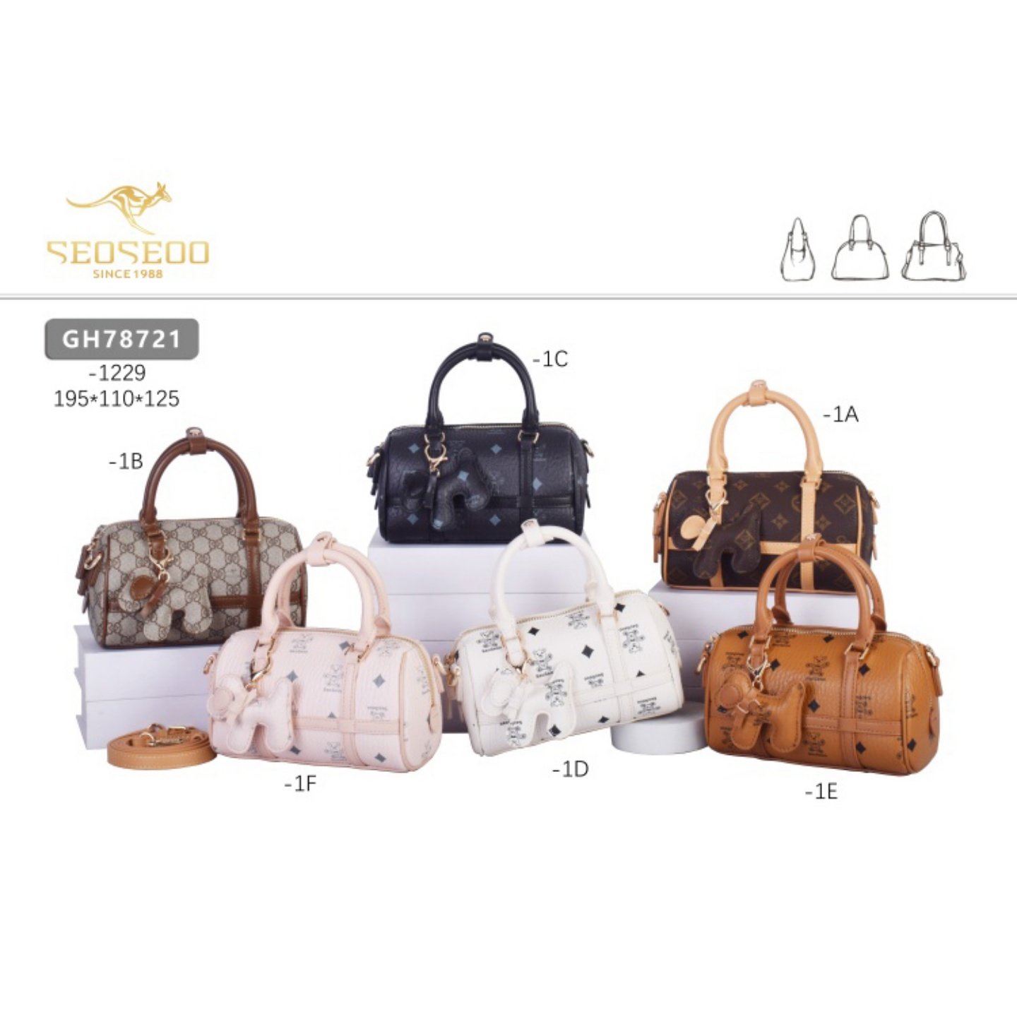 SEOSEOO九州袋鼠正品女包2026新款时尚印花气质迷你波士顿包78721,箱包皮具/热销女包/男包,通用款女包,淘宝优惠券,粉丝福利购,淘宝优惠卷
