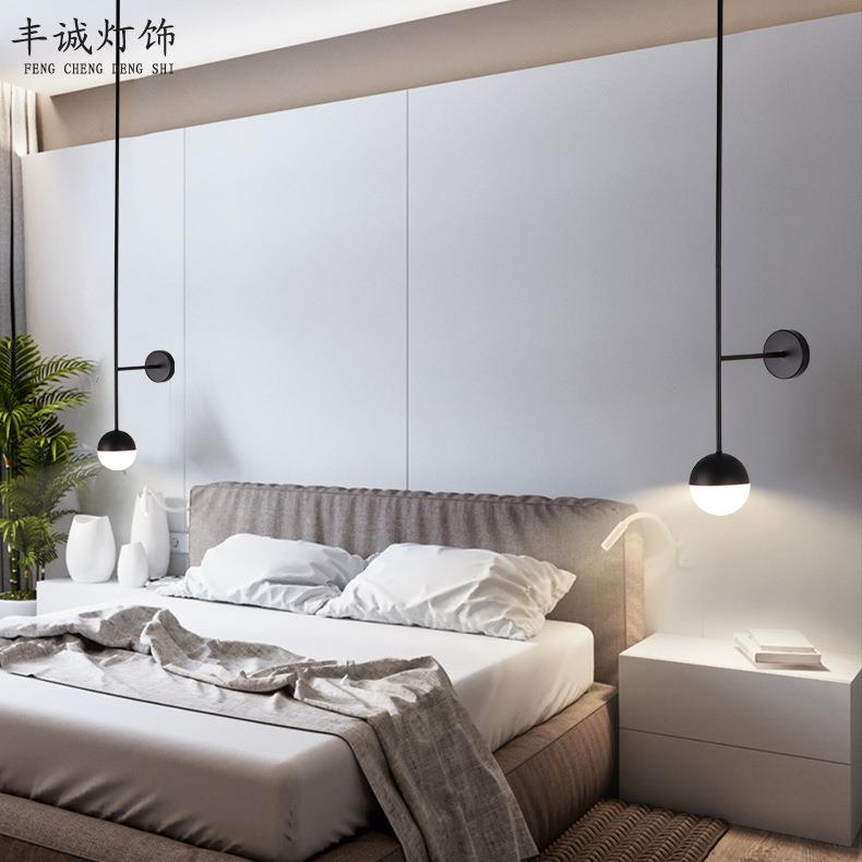 北欧奶白圆球餐厅吧台吊灯卧室玻璃圆球服装店简约单头床头小吊灯