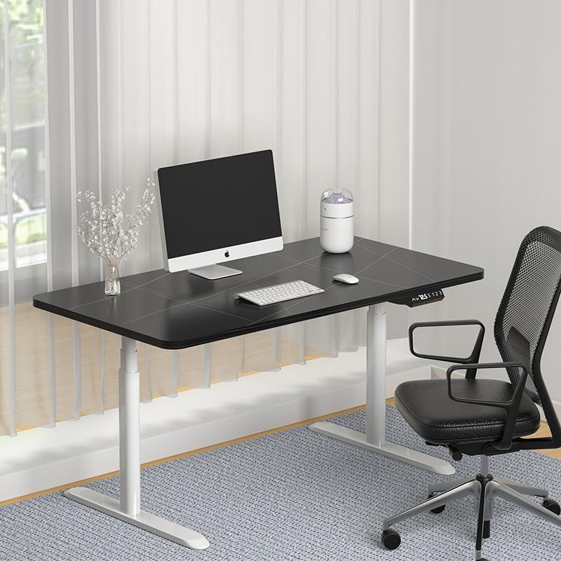 岩板智能电动升降桌 移动家用升降桌椭圆形升降桌腿 智能升降书桌