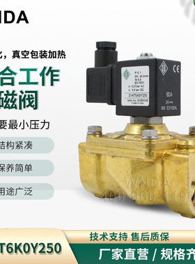 意大利ODE电磁阀黄铜丝扣两通零压启动21HT6K0Y250 dn25 220v现货
