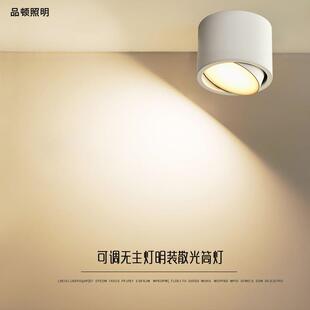 圆形可调角散光筒灯家用过道走廊阳台吸顶灯免开孔无主灯 led明装