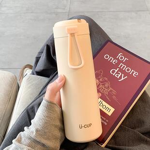 2024精致高级便携简约杯子 保温杯女生高颜值带茶隔泡茶水杯女新款