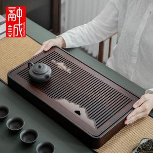 茶盘竹制家用蓄水干泡盘复古沥水茶托盘一人用小茶台现代轻奢茶具