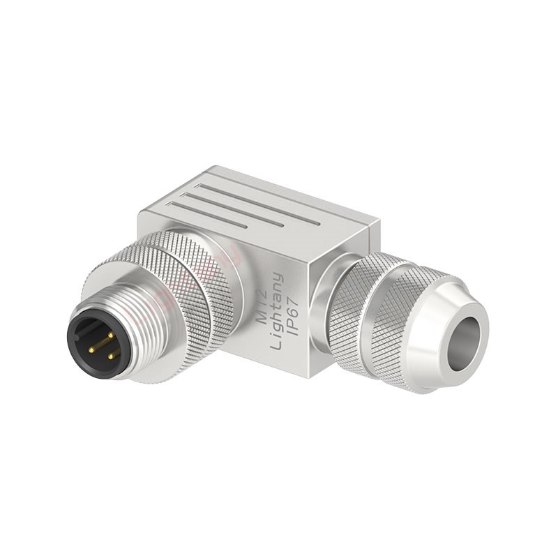 M12G-D-P2 3 4 5 6 8芯PG7 PG9组装式弯Q式针型金属航空插头连接