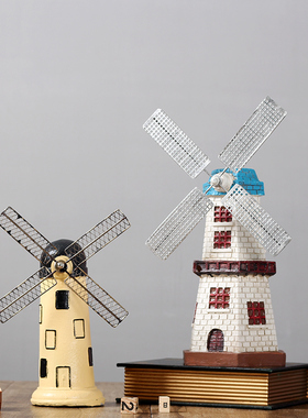 欧式复古工艺摆件经典荷兰风车酒吧咖啡厅客厅店铺装饰品创意摆设