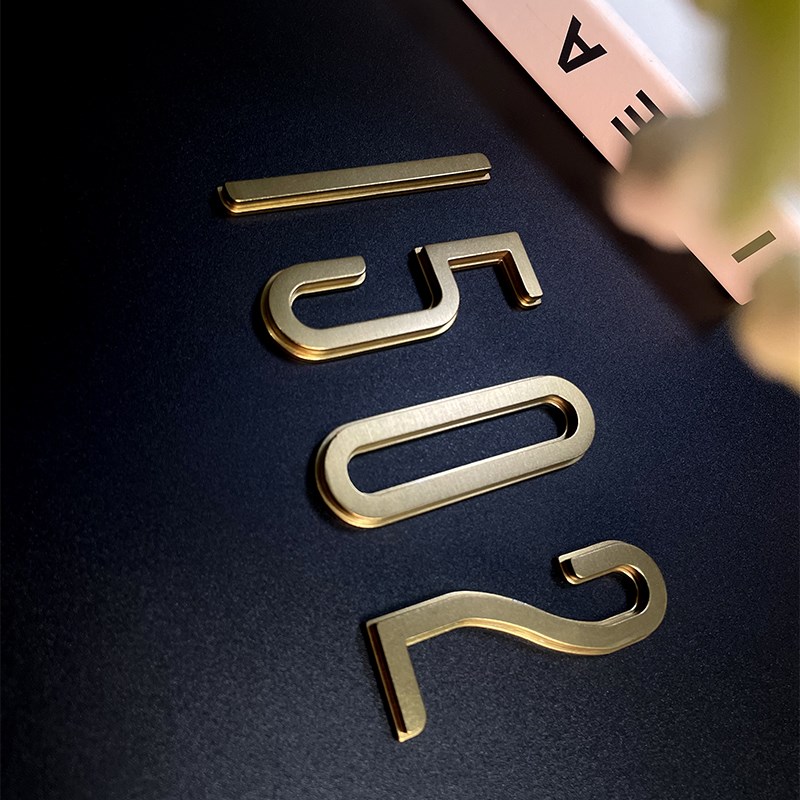 磁吸立体数字号码不锈钢精工实心立体字导边精细磁吸数字磁吸门牌