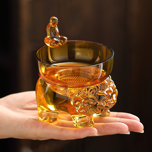 高级感玻璃茶漏托架茶叶过滤网激光打孔滤茶器支架公道杯茶道零配