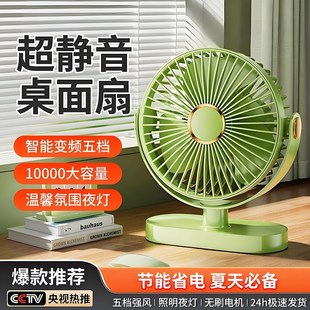 桌面小风扇USB充电静音小型便携台式 新款 宿舍办公室桌上迷你风扇