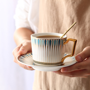 陶瓷咖啡杯碟套装 下午茶具 欧式 小奢华精致轻奢高颜值骨瓷杯子英式