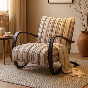 伯克休闲椅法式覆古阅读椅客厅阳台卧室中古风设计师单椅沙发椅子