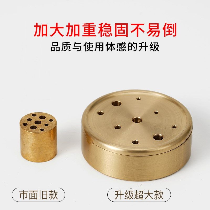 藏香插香座不落灰香托香盘黄铜底座沉香炉特大号九孔创意线香香插,家居饰品,香托/香盘/香座/香插,淘宝优惠券,粉丝福利购,淘宝优惠卷