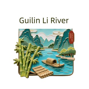 桂林漓江电冰箱磁石文化创意金属磁石旅游景点景区山地纪念品礼品