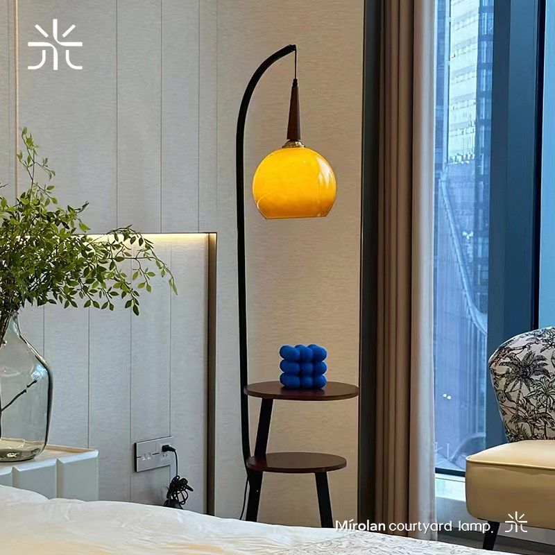 米罗兰中古风柚子落地灯法式复古置物架一体卧室客厅沙发侧边台灯,家装灯饰光源,置物功能落地灯,淘宝优惠券,粉丝福利购,淘宝优惠卷