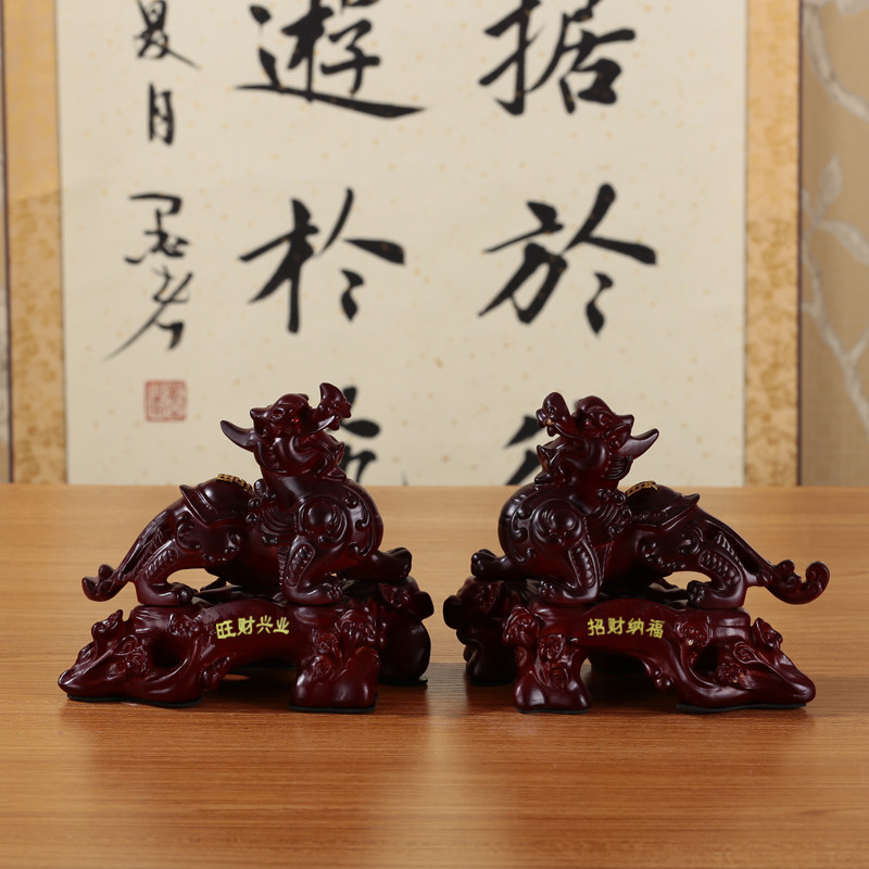 招财貔貅摆件公母一对家居客厅酒柜办公室桌开业礼品收银柜台礼物