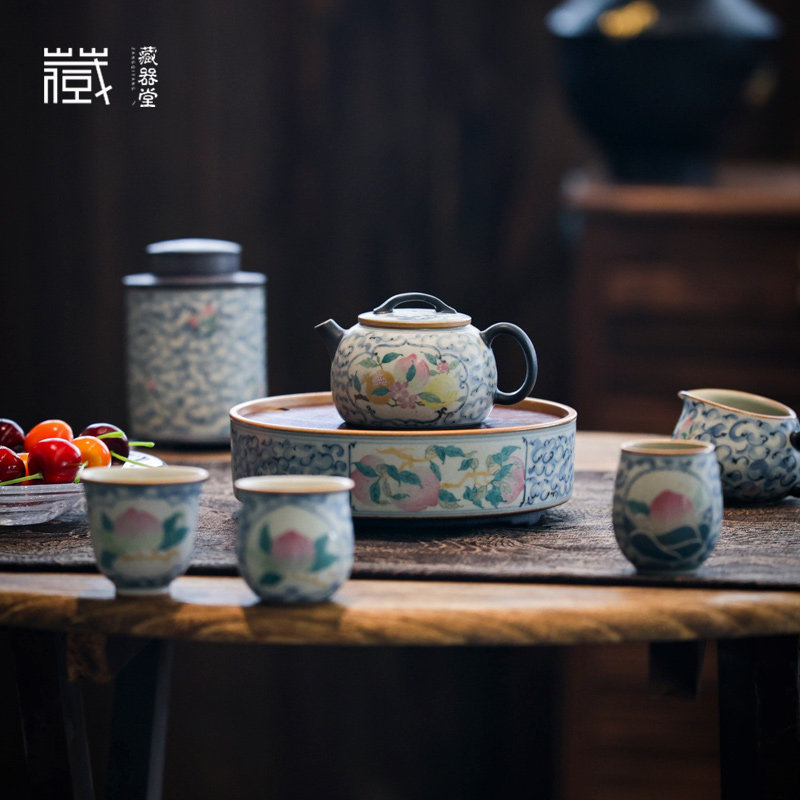 朴云堂茶具祥云桃子石榴佛手茶壶