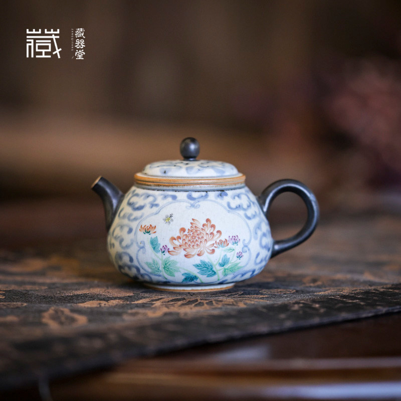 朴云堂祥云开窗菊花茶壶茶杯