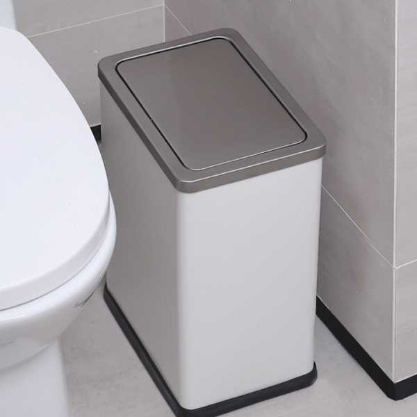 垃圾桶不锈钢带盖家用摇盖长方形窄缝卫生间商用客厅公室大容量