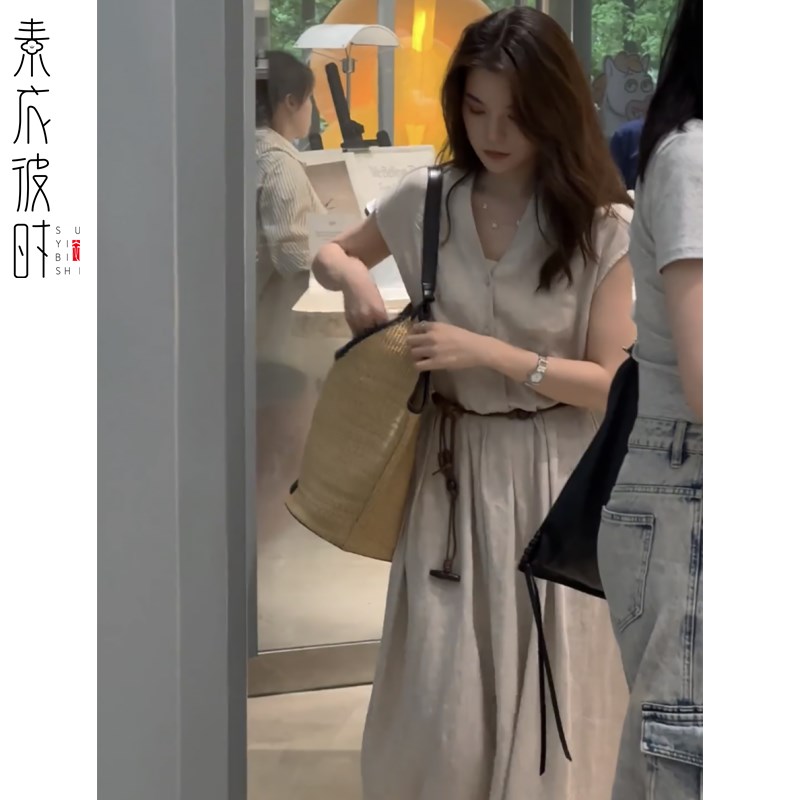 素衣彼时3333夏季女士亚麻无工作服/校服/商务服
