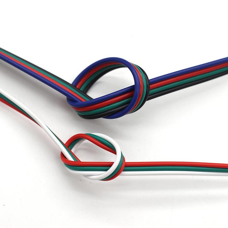 纯铜镀锡RGB排线22/20AWG电子LED灯带延长线3p4p并线灯条连接线