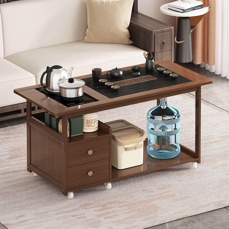 移动边几家用茶桌茶台客厅茶几沙发边柜茶水柜中式烧水壶一体茶车