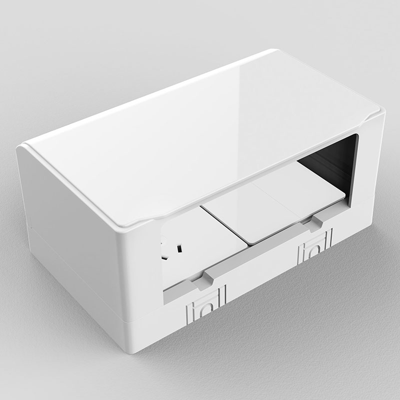 明装双位防水盒86型粘贴明线开关保护盖浴室热水器插座加高防水罩