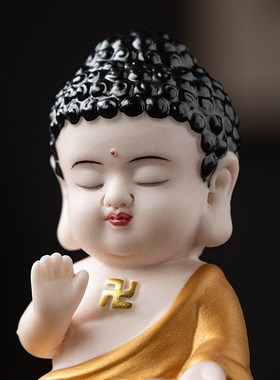 中式佛系禅意如来佛小摆件陶瓷手工可爱家居装饰品摆设佛像保平安