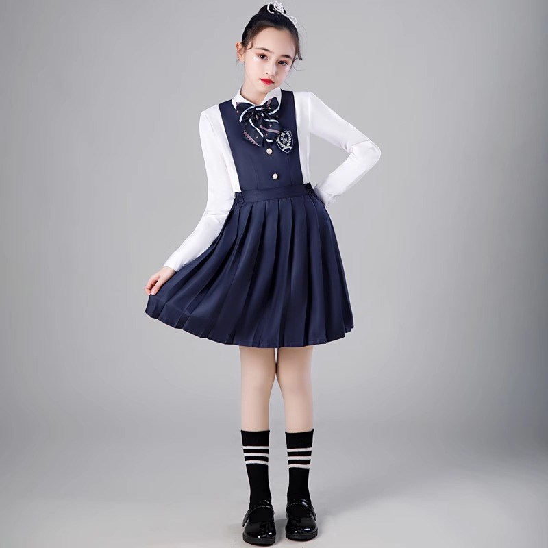 儿童诗歌朗诵演出服中小学生校服大合唱比赛表演服马甲款礼服套装