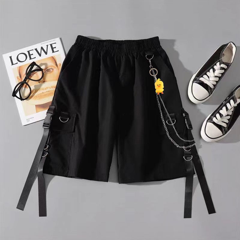 女童套装夏季新款时尚洋气12岁13中大童工装短裤短袖T恤衬衫外穿