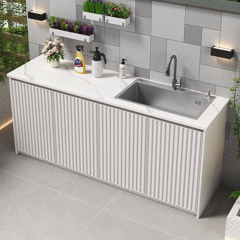 户外铝合金岩板洗衣一体柜子室外花园储物柜水槽洗菜洗手台池柜,家装主材,盆、台一体成型式台盆,淘宝优惠券,粉丝福利购,淘宝优惠卷