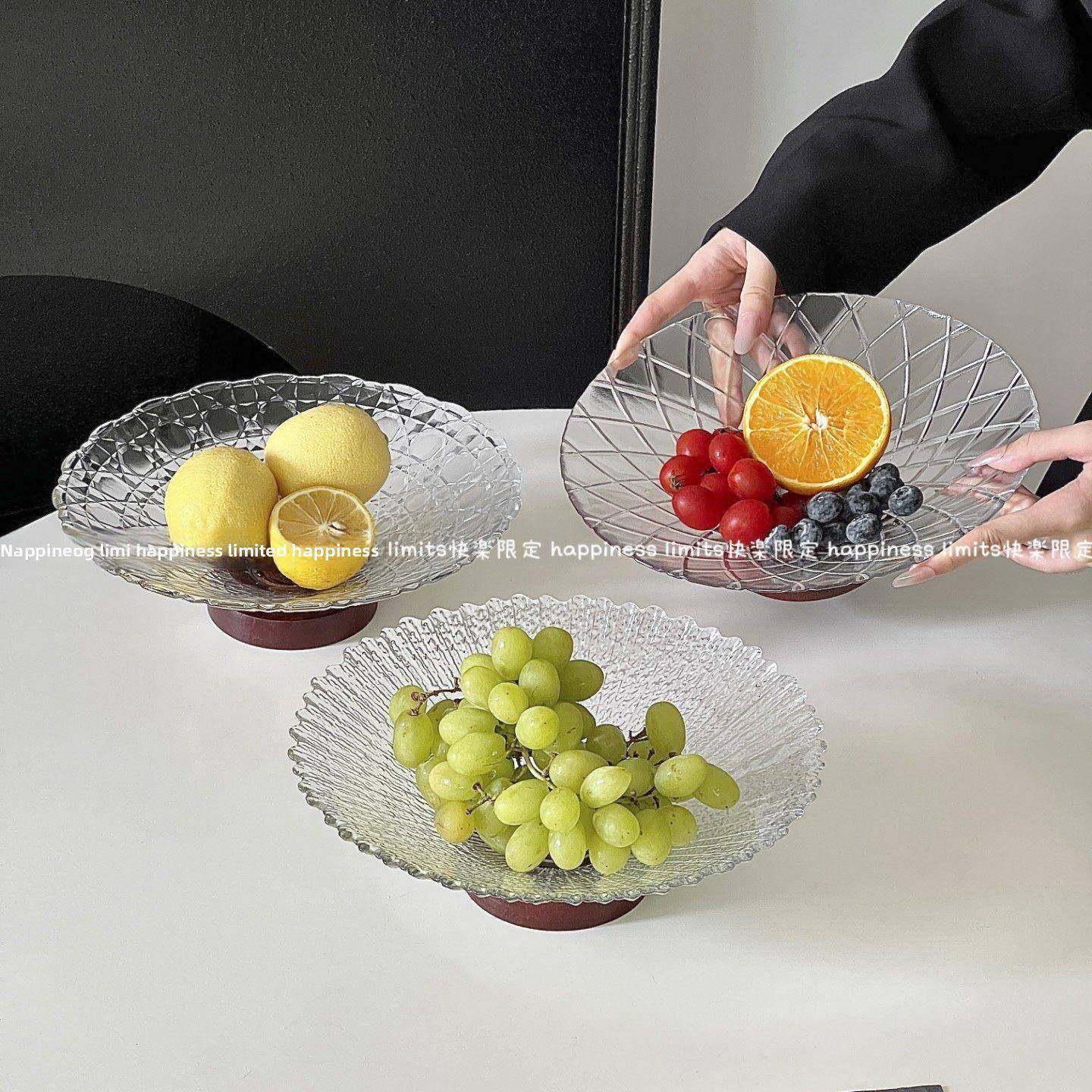 中古水晶玻璃果盘高级感茶几水果盘轻奢高档坚果盘干果盘零食托盘,餐饮具,盘,淘宝优惠券,粉丝福利购,淘宝优惠卷