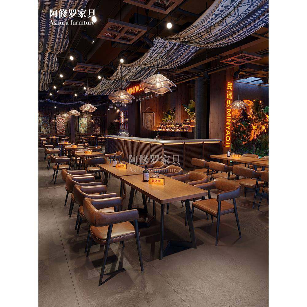工业风酒吧酒馆清吧西餐厅茶楼卡座咖啡烧烤店接待休息区桌椅组合,商业/办公家具,卡座,淘宝优惠券,粉丝福利购,淘宝优惠卷