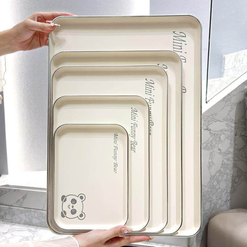 长方形托 托盘奶油风家用客厅水杯茶杯置物盘幼儿园面 面包水果餐