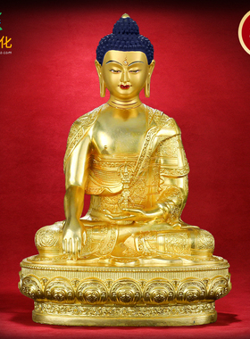 不动佛佛像摆件纯铜精工全鎏金雕花5寸7寸10寸门祖巴不动如来佛像