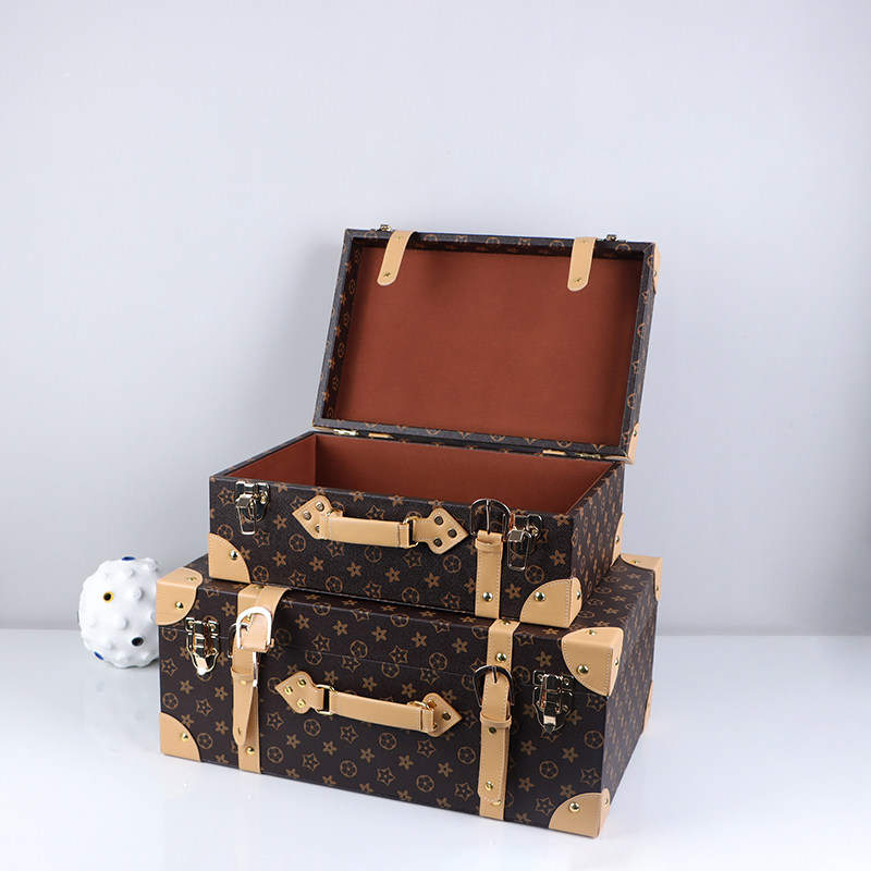 欧式复古皮质手提箱收纳箱衣帽间首饰盒子道具箱软装饰品摆件卧室,家居饰品,装饰摆件,淘宝优惠券,粉丝福利购,淘宝优惠卷