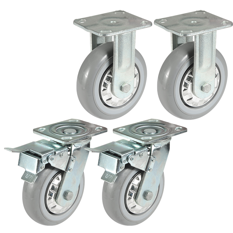 6寸万向轮轮子重型手推车平板车脚轮4寸5寸橡胶轮8寸小推车静音轮