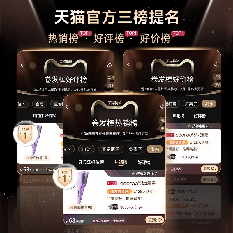 蛋卷头卷发棒神器32mm大卷蛋糕羊毛电夹板短发水波纹小烫发负离子